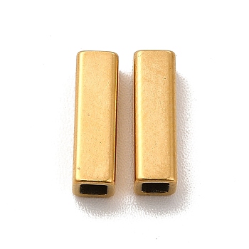 Ion Plating(IP) 304 Stainless Steel Beads, Rectangle, Real 18K Gold Plated, 10x3x3mm, Hole: 1.8x1.8mm