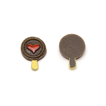 Opaque Resin Cabochons, Ice Cream, Coconut Brown, 23x16.5x5.5mm