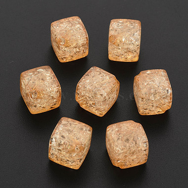 18mm Sandy Brown Cube Acrylic Beads