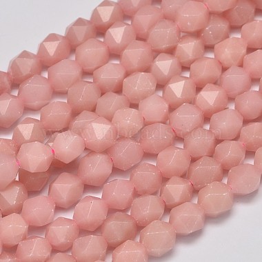 8mm Pink Polygon Pink Opal Beads