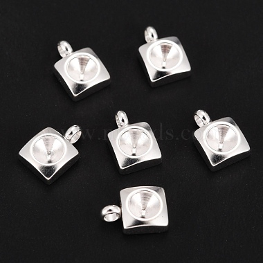 Silver Square 304 Stainless Steel Charms