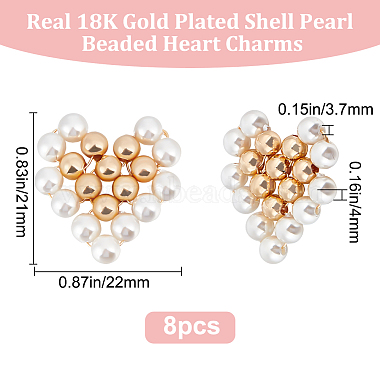 beebeecraft 8pcs pendentifs en perles de coquillage(FIND-BBC0002-72)-2