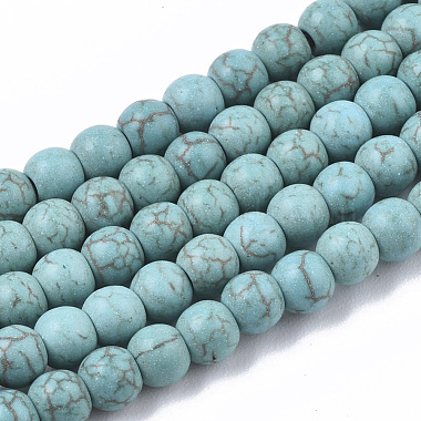 4mm DarkTurquoise Round Synthetic Turquoise Beads