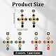 3 Pairs 3 Colors Plastic Cross Dangle Stud Earrings(EJEW-AN0004-63)-2
