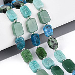 Natural Ruby in Zoisite & Flower Amazonite & Green Aventurine & Apatite Beads Strands, Oval, with Seed Beads & Card Paper, 10~14x7~10x3.5~6mm, Hole: 0.7~1mm, about 13~14pcs/strand, 7.09~7.87 inch(18~20cm), 1 strand/set(G-N358-02A-06)