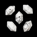 Natural Howlite Beads, Faceted, Hexagonal Double Terminated Point Bullet Beads, 17~18x9~11x9~11mm, Hole: 1.5mm(GG-CBA3EE1-02B)