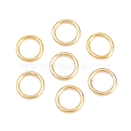 Brass Closed Jump Rings, Round, Real 18K Gold Plated, 20 Gauge, 6x0.8mm, Inner Diameter: 4.5mm, about 50pcs/set(KK-D257-01G-02)