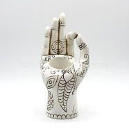 OK Gesture Resin Candle Holders, Home Office Teahouse Zen Buddhist Supplies, White, 88x93x195mm(WG89447-03)