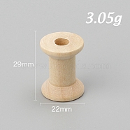Wood Sewing Embroidery Thread Spool, Empty Bobbins, for Embroidery and Sewing Machines, Navajo White, 22x29mm(PW-WG47247-02)