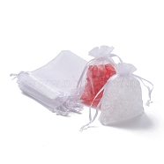 Organza Bags, High Dense, Rectangle, White, 9x7cm(X-OP-T001-7x9-06)