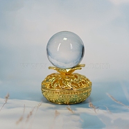 Round Mini Alloy Crystal Ball Display Bases, Crystal Sphere Display Stand, Golden, 65x46mm(PW-WG18694-04)