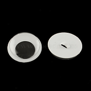 Black & White Plastic Wiggle Googly Eyes Buttons DIY Scrapbooking Crafts Toy Accessories, Black, 18x5.5mm, Hole: 1mm(KY-S002A-18mm)