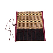 Bamboo & Cloth Writing Brushes Storage Bag, Saddle Brown, 30x26.3x0.3cm(AJEW-WH0013-36)