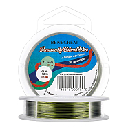 Round Copper Wire for Jewelry Making, Dark Green, 24 Gauge, 0.5mm, about 30m/roll(CWIR-BC0009-0.5mm-13)