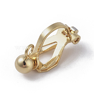 Brass Clip-on Earring Findings. with Loop, Golden, 16x6x8mm, Hole: 1.6mm(KK-WH0033-64G)