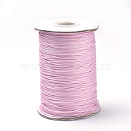 Braided Korean Waxed Polyester Cords, Pink, 1.5mm, about 174.97 yards(160m)/roll(YC-T002-1.5mm-156)