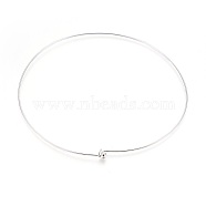Brass Necklace Making, Rigid Necklaces, Size: about 127mm inner diameter, 1mm thick, beads: about 5mm in diameter.(J0Y29041)