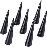 Acrylic Cone Shaped Finger Ring Display Stands, Black, 2.62x2.43x6.9cm(RDIS-FG0001-03)