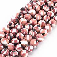 Handmade Polymer Clay Beads Strands, for DIY Jewelry Crafts Supplies, Round, Dark Salmon, 8.5~9x8mm, Hole: 1.8mm, about 40pcs/strand, 12.80 inch(32.5cm)(CLAY-N008-054-07)
