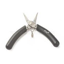 Iron Jewelry Pliers, Needle Nose Pliers, Bent Nose Pliers, Black, 10x6.6x1.3cm(PT-F005-06)