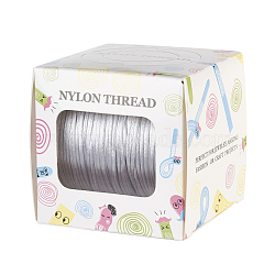 Nylon Thread, Rattail Satin Cord, Light Grey, 1.0mm, about 76.55 yards(70m)/roll(NWIR-JP0013-1.0mm-484)