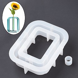 Vase Silicone Molds, for Plant Propagation Hydroponic Plants, Resin Casting Molds, Epoxy Resin Making, Rectangle, White, 168x127x39mm(DIY-K040-03)