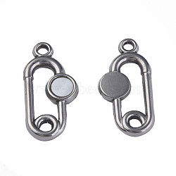 304 Stainless Steel Pendants, with White Shell, Oval, Stainless Steel Color, 20x10x2mm, Hole: 1.6mm(STAS-N087-52-05P)
