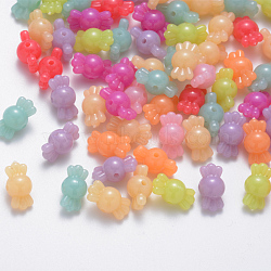Imitation Jelly Acrylic Beads, Faceted, Candy, Mixed Color, 8.5x16x8.5mm, Hole: 1.8mm, about 980pcs/500g(JACR-Q056-03)