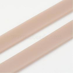 (Holiday Stock-Up Sale)Solid PVC Synthetic Rubber Cord, No Hole, Flat, Tan, 180x10x2.5mm, about 50strands/bag(RCOR-Q015-02)
