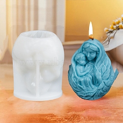 Three Trusts Mother and Child Aromatherapy Candle Silicone Molds, Food Grade Silicone, Decoration Making, for Candle Making, White, 85x103mm(PW-WG55B9E-07)