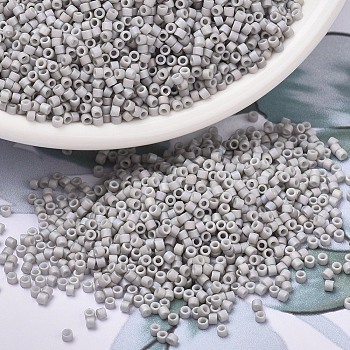 MIYUKI Delica Beads, Cylinder, Japanese Seed Beads, 11/0, (DB1528) Matte Opaque Light Smoke AB, 1.3x1.6mm, Hole: 0.8mm, about 20000pcs/bag, 100g/bag