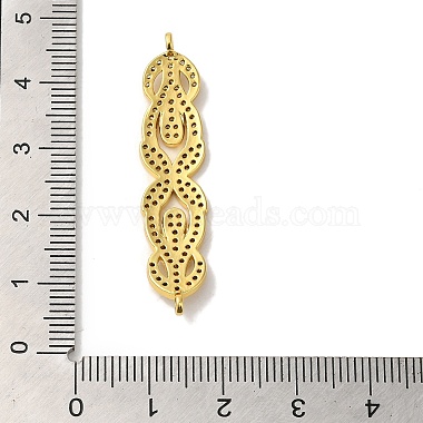 Rack Plating Brass Micro Pave Clear Cubic Zirconia Connector Charms(KK-K377-80G)-3