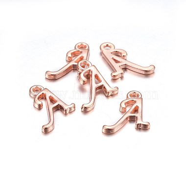 Rose Gold Plated Alloy Letter Pendants(X-PALLOY-J718-01RG-A)-2