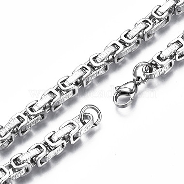 201 bracelet chaîne byzantine en acier inoxydable pour homme femme(BJEW-S057-81)-3