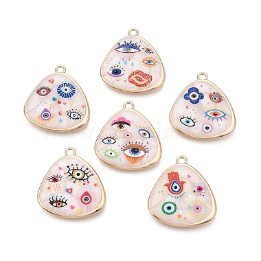 Printed Alloy Enamel Pendants(ENAM-N071-06G)-1