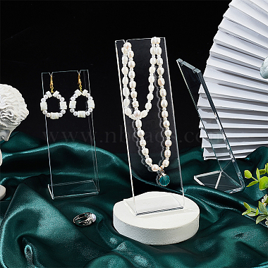 3Pcs 3 Szies Transparent Acrylic Necklace Display Stands(NDIS-WH0006-11)-6