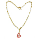 Милое ожерелье с эмалевым кулоном в форме сердца для девочек и женщин(NJEW-SW00002-04)-1