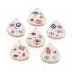 Printed Alloy Enamel Pendants(ENAM-N071-06G)-1