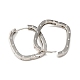 Brass Oval with Polka Dot Hoop Earrings for Woman(EJEW-F314-02C-P)-2