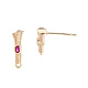 Brass Micro Pave Cubic Zirconia Stud Earring Findings(KK-T062-247G-03)-3