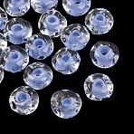 Handmade Lampwork Beads, Rondelle, Cornflower Blue, 12.5x7.5mm, Hole: 3.5mm(LAMP-A012-02B)