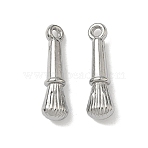 304 Stainless Steel Pendants, Calligraphy Brush Pen Charm, Stainless Steel Color, 19x5x4mm, Hole: 1.4mm(STAS-I367-07P)