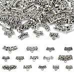 70Ppcs 14 Styles Tibetan Style Alloy Tube Bails, Loop Bails, Column, Antique Silver, 8~13x11~26x5~7mm, Hole: 1.4~2.5mm, Inner Diameter: 2.5~5.5mm, 5pcs/style(FIND-CJ0002-99)