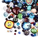 Mixed Style Glass Pendants/Cabochons/Beads, Mixed Shapes, Mixed Color, 1~30x1~30x1~15mm, Hole: 0.5~6mm(FIND-Q083-03)