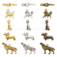 Tibetan Style Alloy Pendants, for Jewelry Making, Mixed Shapes, Mixed Color, 16x13.5x2mm, Hole: 1.5mm, 150pcs/set(PALLOY-TA0001-81)