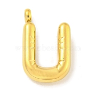 Ion Plating(IP) 304 Stainless Steel Pendants, Letter Charm, Golden, Letter U, 25x15.5x5.5mm, Hole: 3mm(STAS-C102-16G-U)