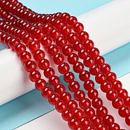 Baking Painted Imitation Jade Glass Round Bead Strands, Crimson, 6.5mm, Hole: 1.5mm, about 135~140pcs/strand, 31.8 inch(DGLA-Q021-6mm-29)