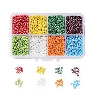 1 Box 8/0 Glass Seed Beads Round  Loose Spacer Beads, Mixed Color, 3mm, Hole: 1mm, about 4200pcs/box(SEED-X0050-3mm-04)