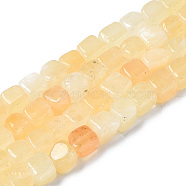 Dyed Natural White Jade Beads Strands, Cube, Light Khaki, 7~8x7~8x7~8mm, Hole: 0.9mm, about 45~49pcs/strand, 13.39~14.57 inch(34~37cm)(G-S364-083A-06)