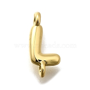 Brass Connector Charms, Lead Free & Cadmium Free, Long-Lasting Plated, Rack Plating, Real 18K Gold Plated, Letter L, 12.5x5.5x2mm, Hole: 1.2mm(KK-P295-01G-L)